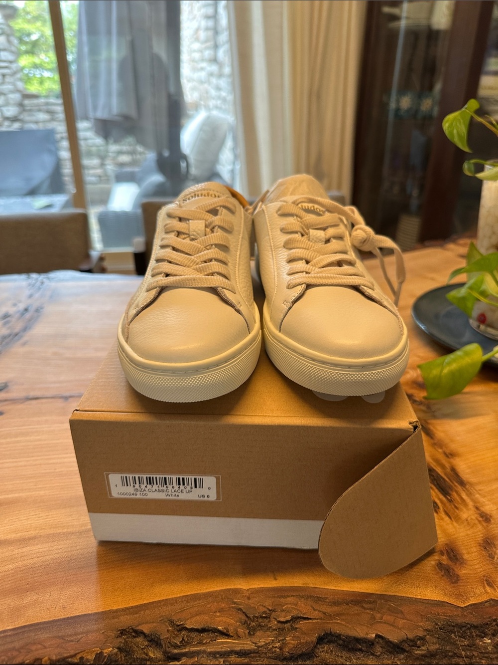 Soludos Casual Leather Sneakers in Cream NWT